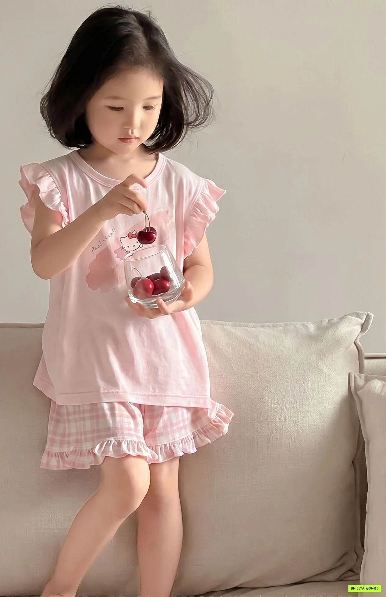 BỘ COTTON BÉ GÁI VIỀN BÈO DỄ THƯƠNG
