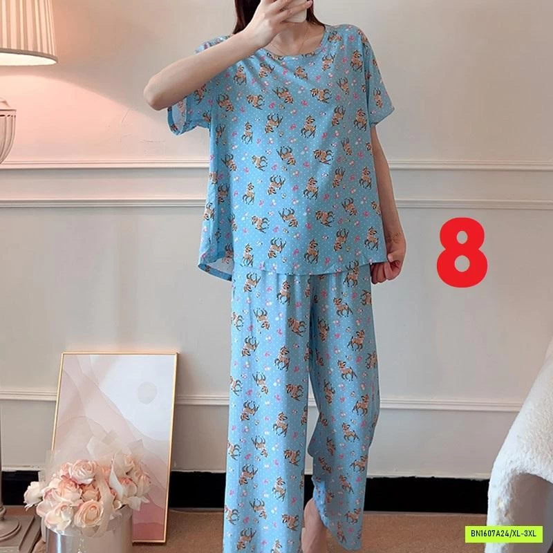 BỘ LANH QUẦN DÀI ÁO CỘC HOA NỮ