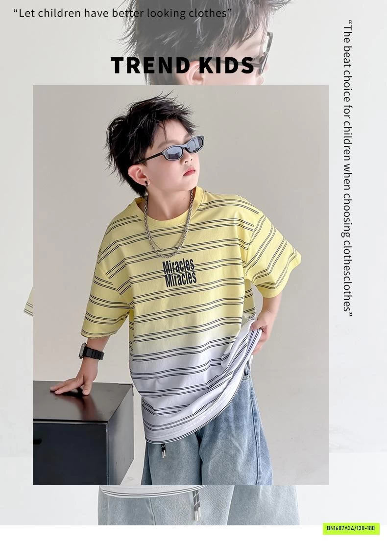 ÁO KẺ LOANG MIX JEANS LỠ BT