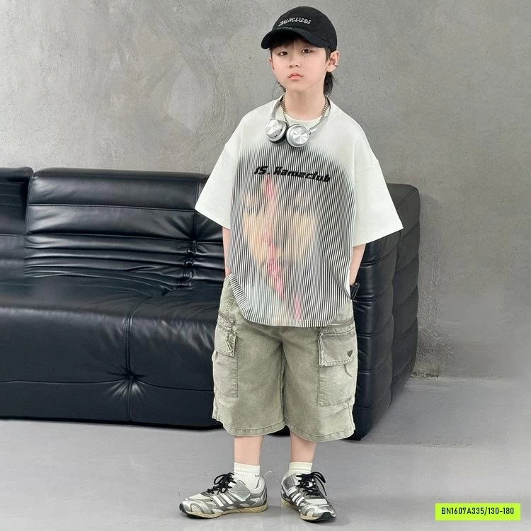 BỘ BÉ TRAI IN 3D QUẦN TÚI HỘP