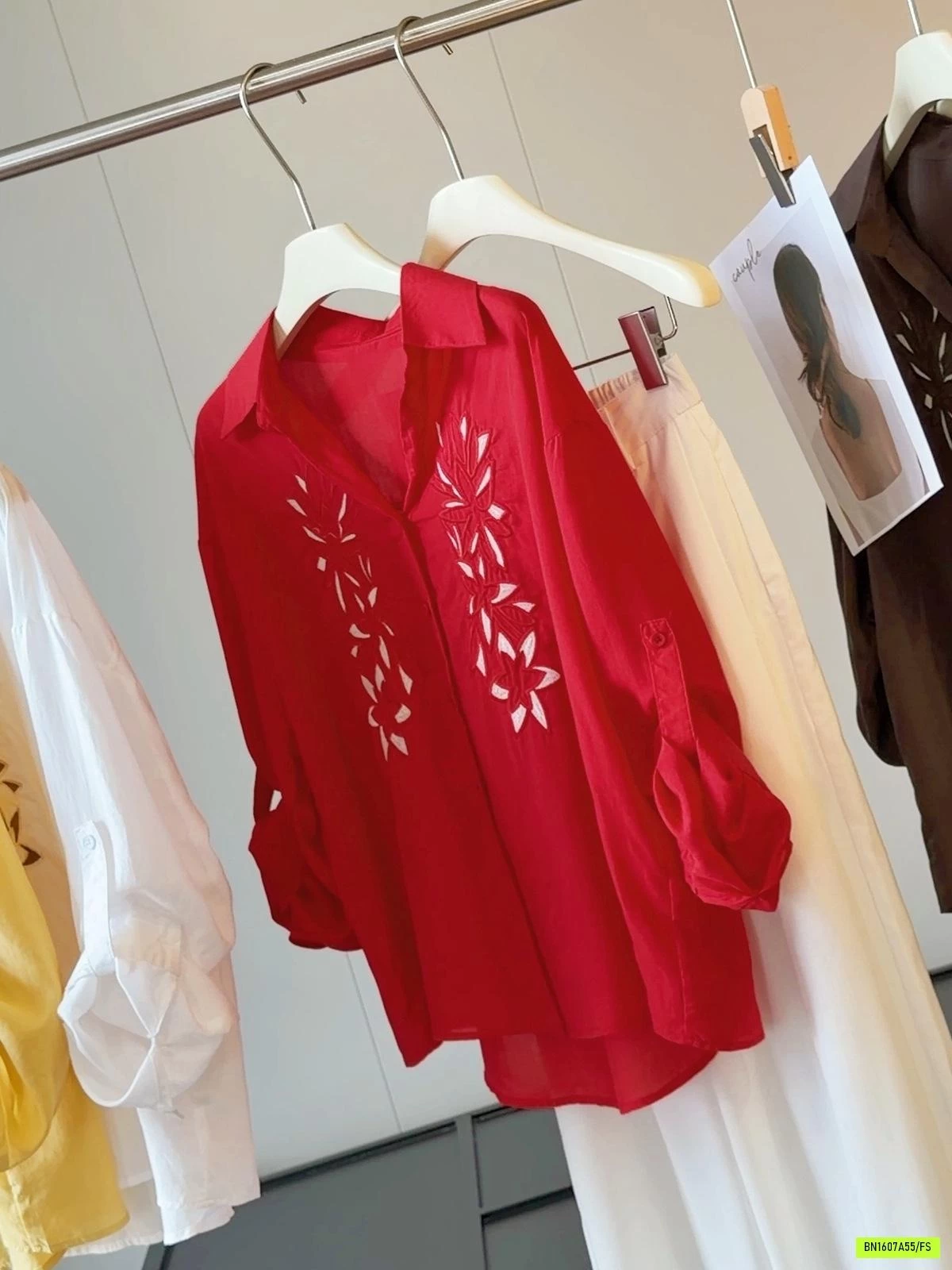 SƠ MI OVERSIZE THÊU ANNA