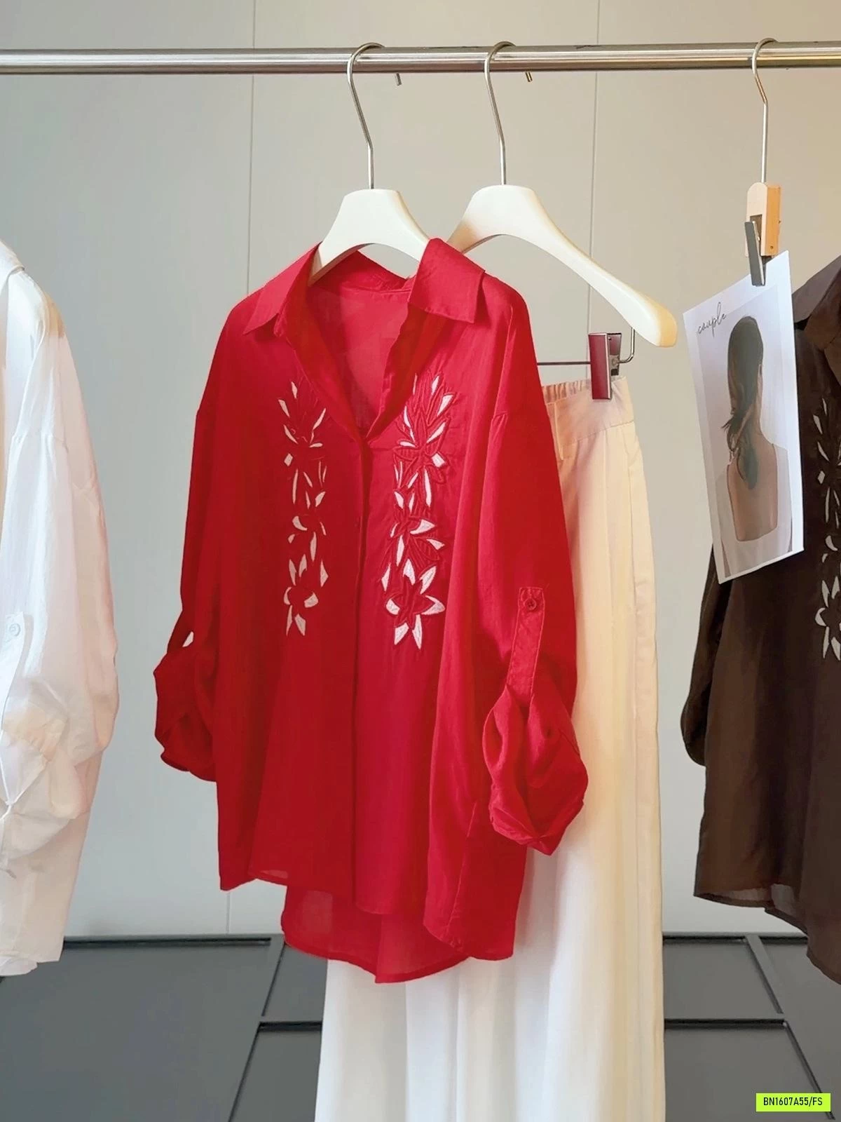 SƠ MI OVERSIZE THÊU ANNA