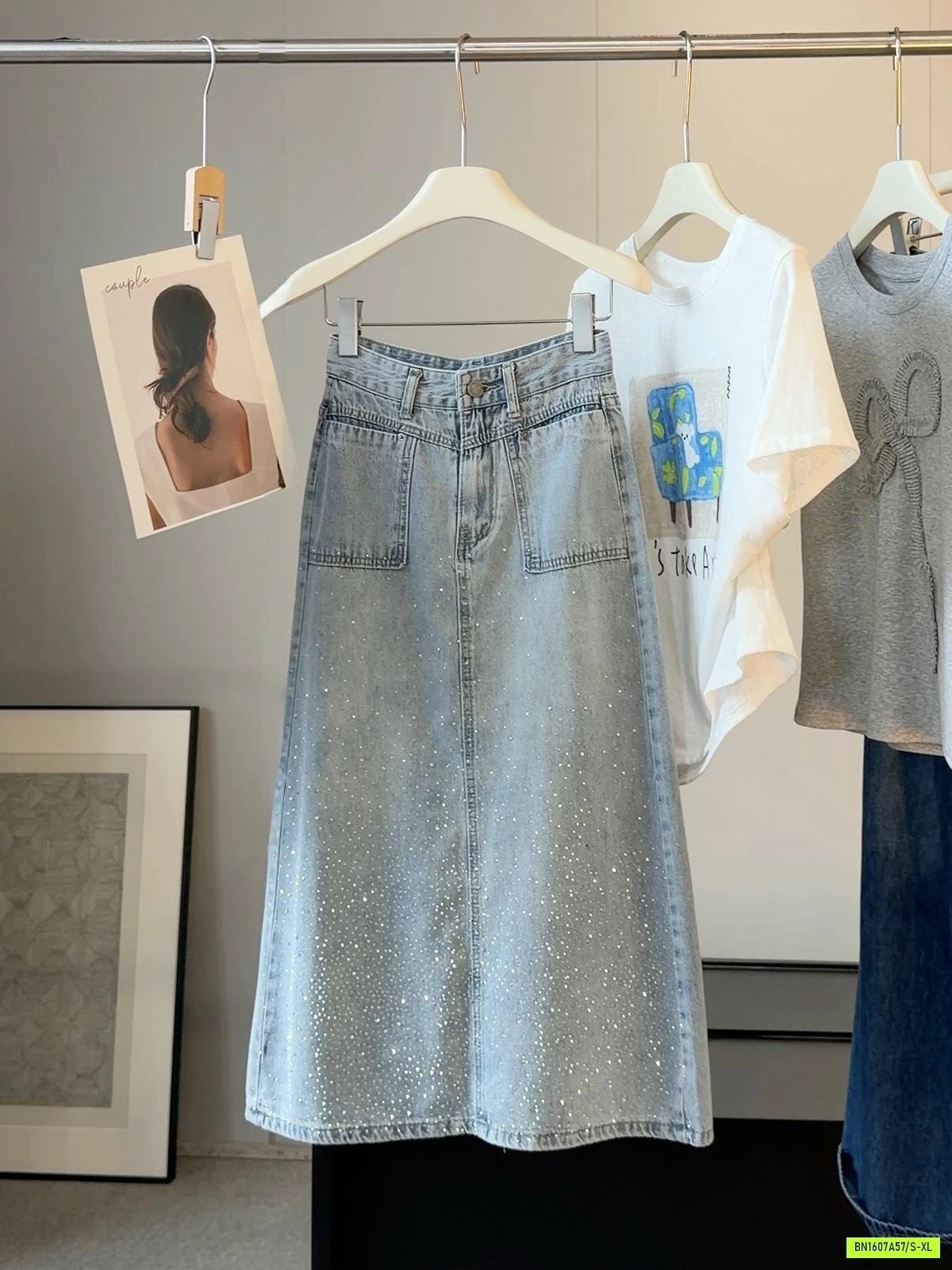 CV JEANS DÁNG DÀI ĐÍNH ĐÁ