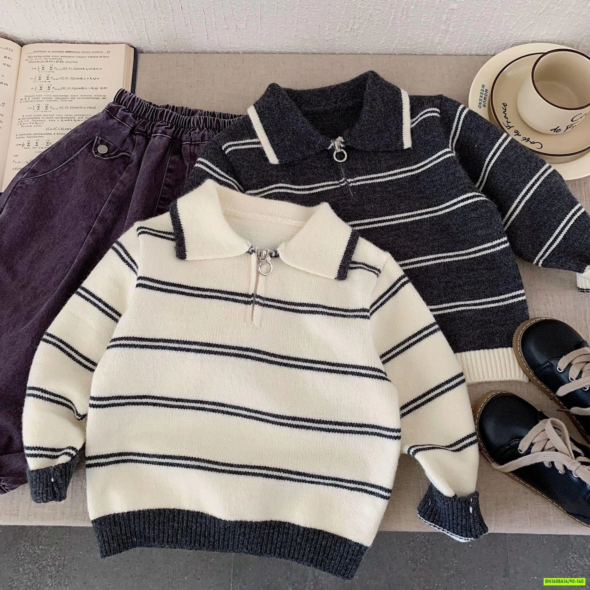 POLO LEN LÔNG THỎ KẺ NGANG