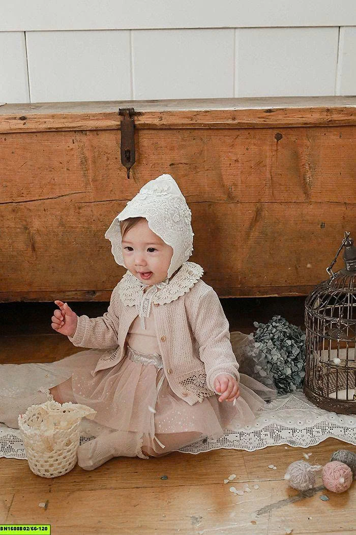 ÁO KHOÁC LEN PHỐI REN SIZE NHÍ