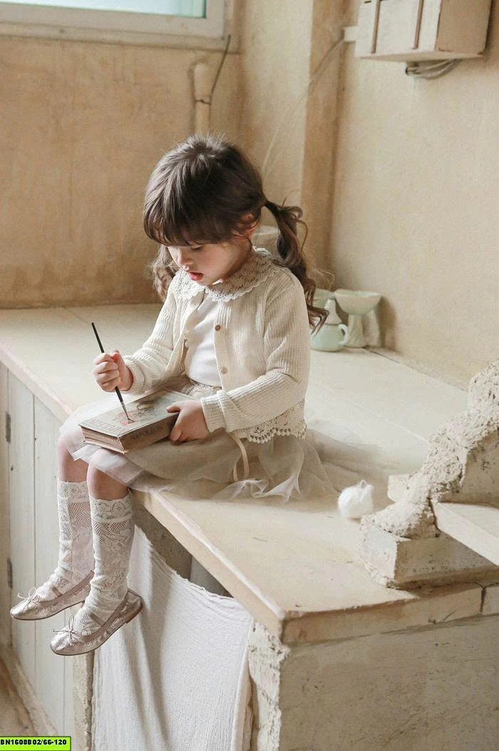 ÁO KHOÁC LEN PHỐI REN SIZE NHÍ
