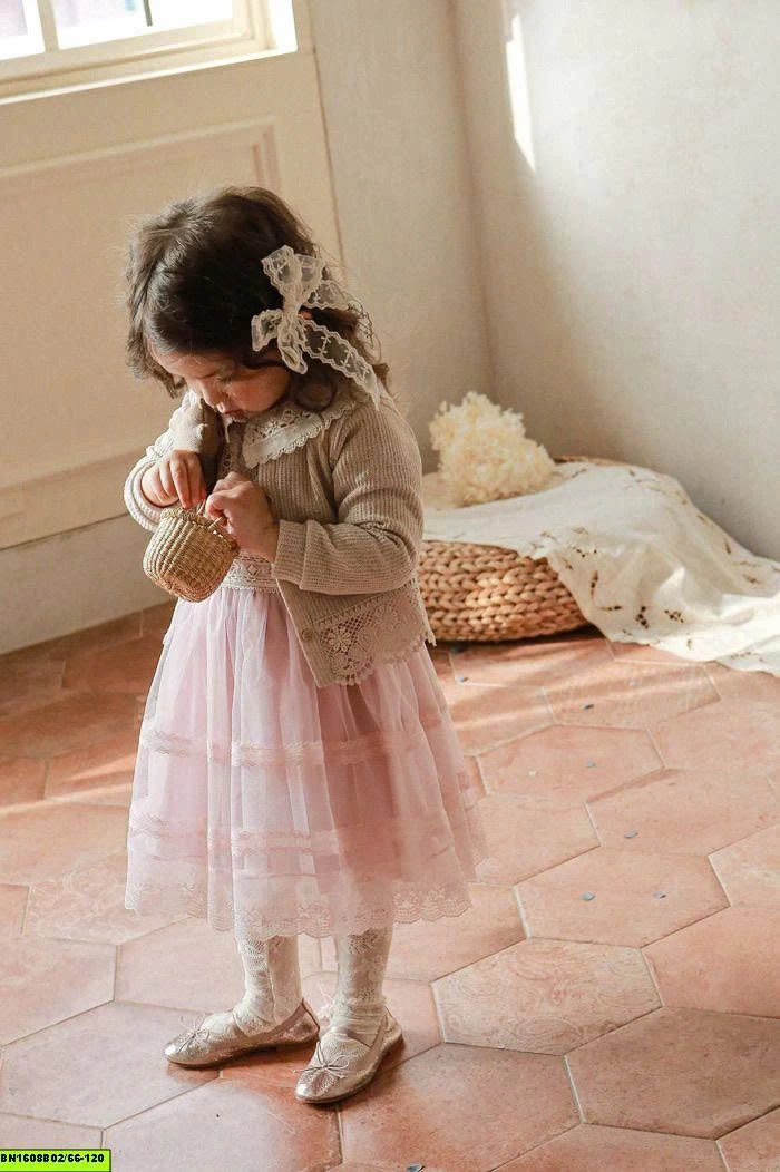 ÁO KHOÁC LEN PHỐI REN SIZE NHÍ