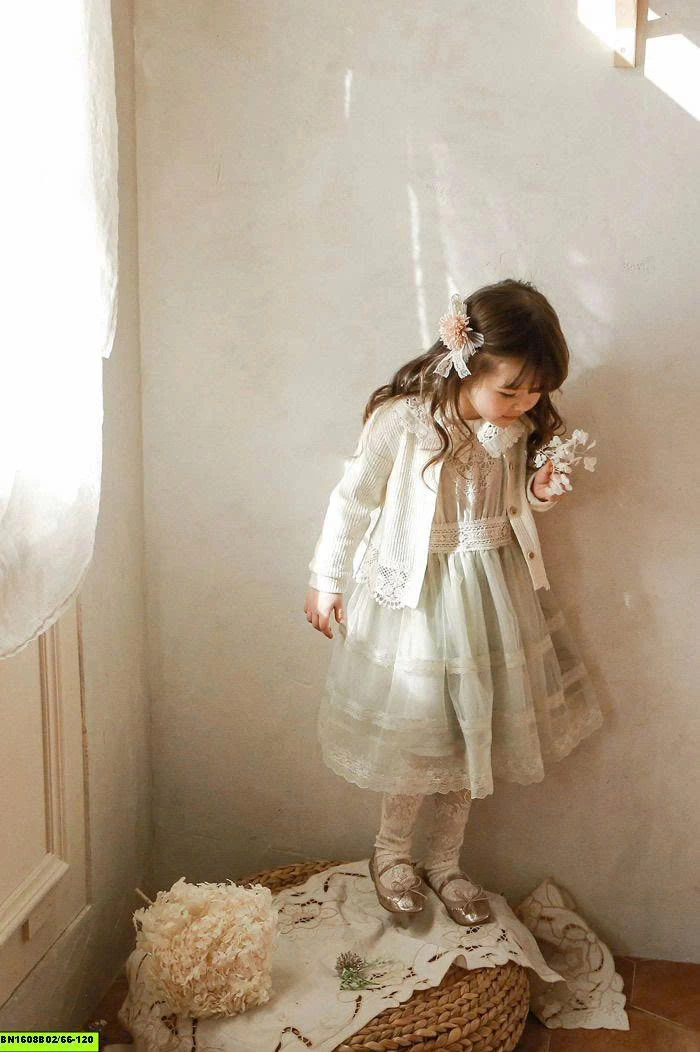 ÁO KHOÁC LEN PHỐI REN SIZE NHÍ