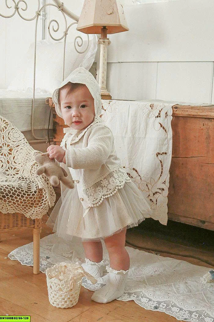 ÁO KHOÁC LEN PHỐI REN SIZE NHÍ