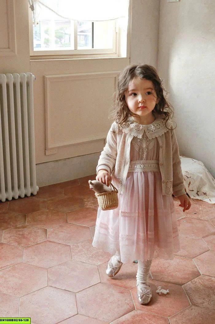 ÁO KHOÁC LEN PHỐI REN SIZE NHÍ