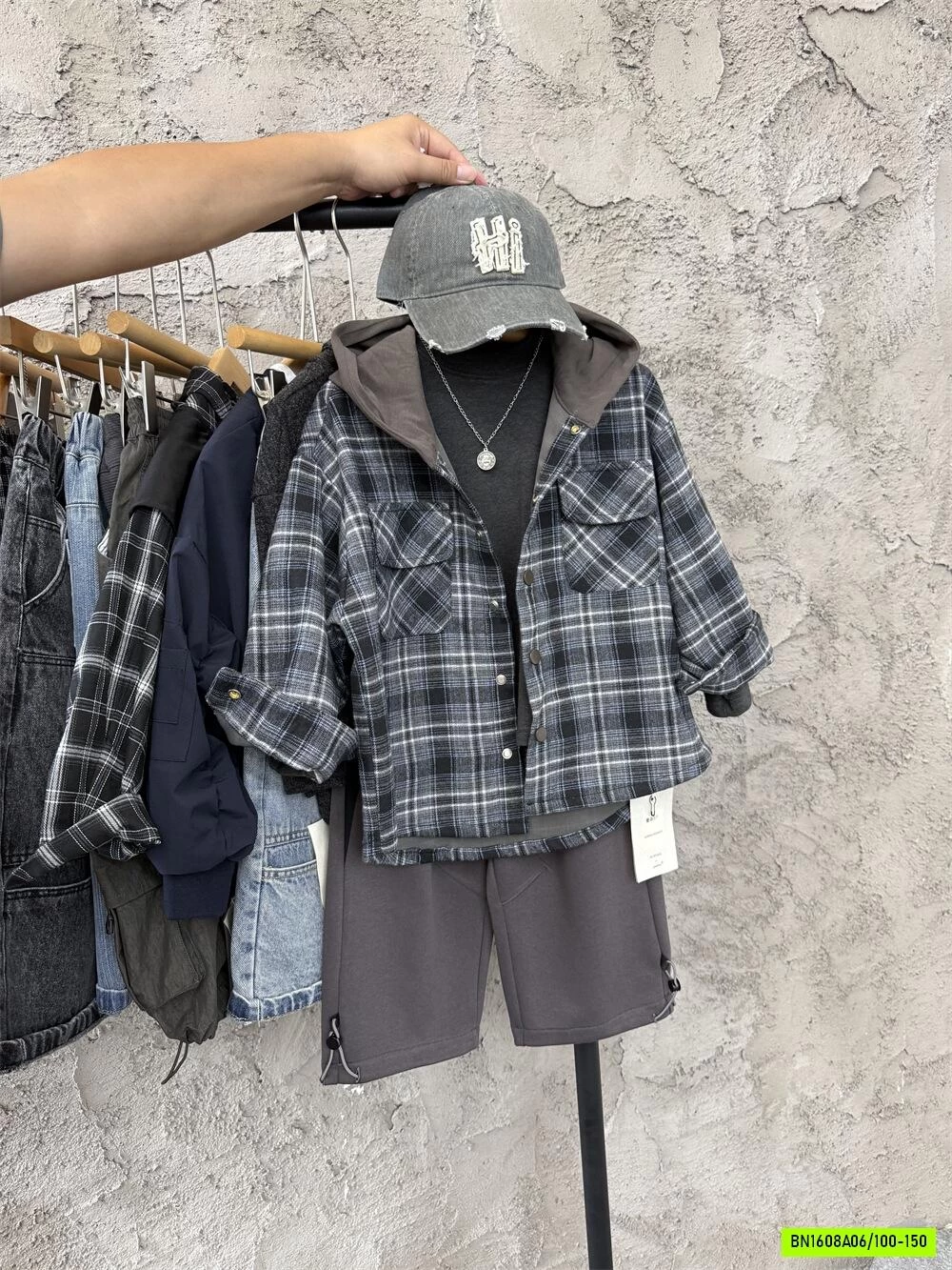 KHOÁC GỈ SƠ MI LIỀN MŨ XUẤT HÀN