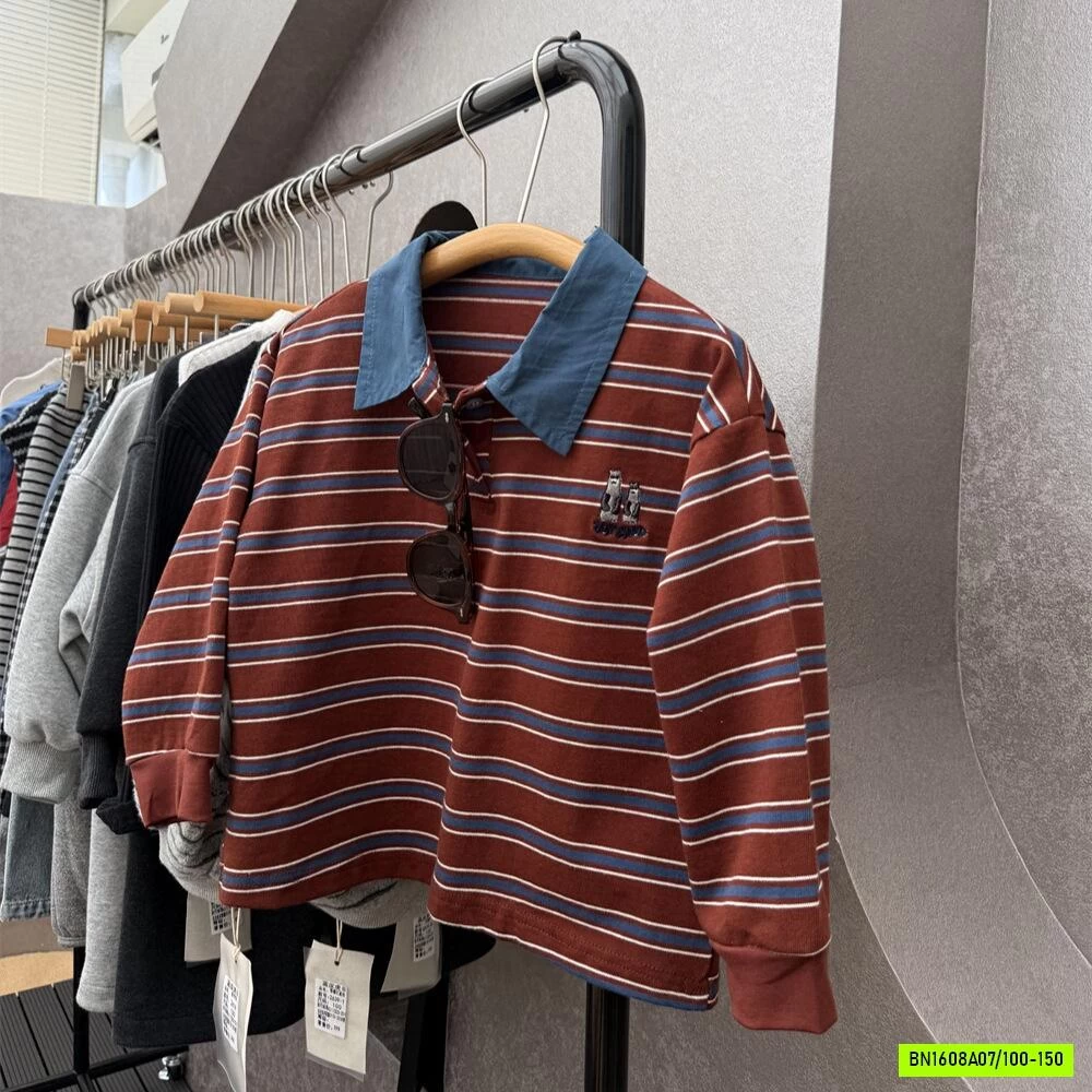 POLO KẺ ĐỎ CỔ PHỐI MÀU XUẤT HÀN