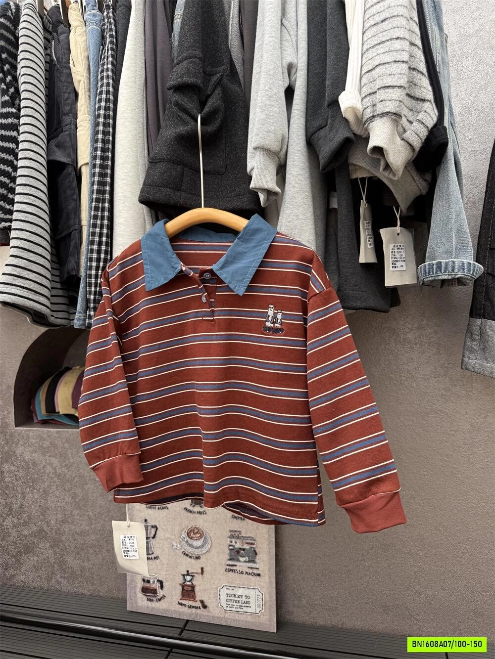 POLO KẺ ĐỎ CỔ PHỐI MÀU XUẤT HÀN