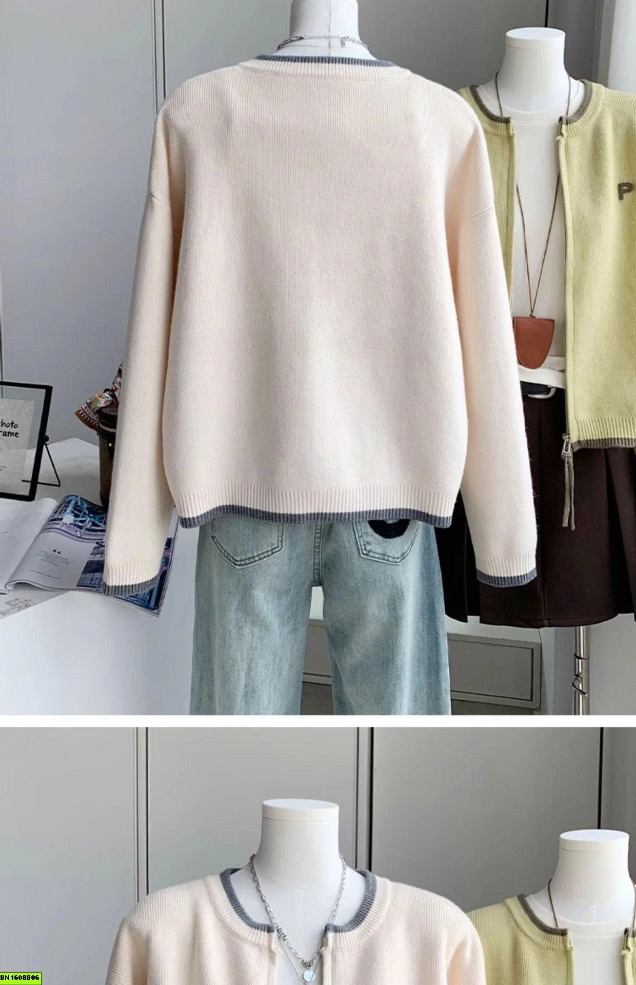 ÁO KHOÁC LEN CHỮ P NỮ