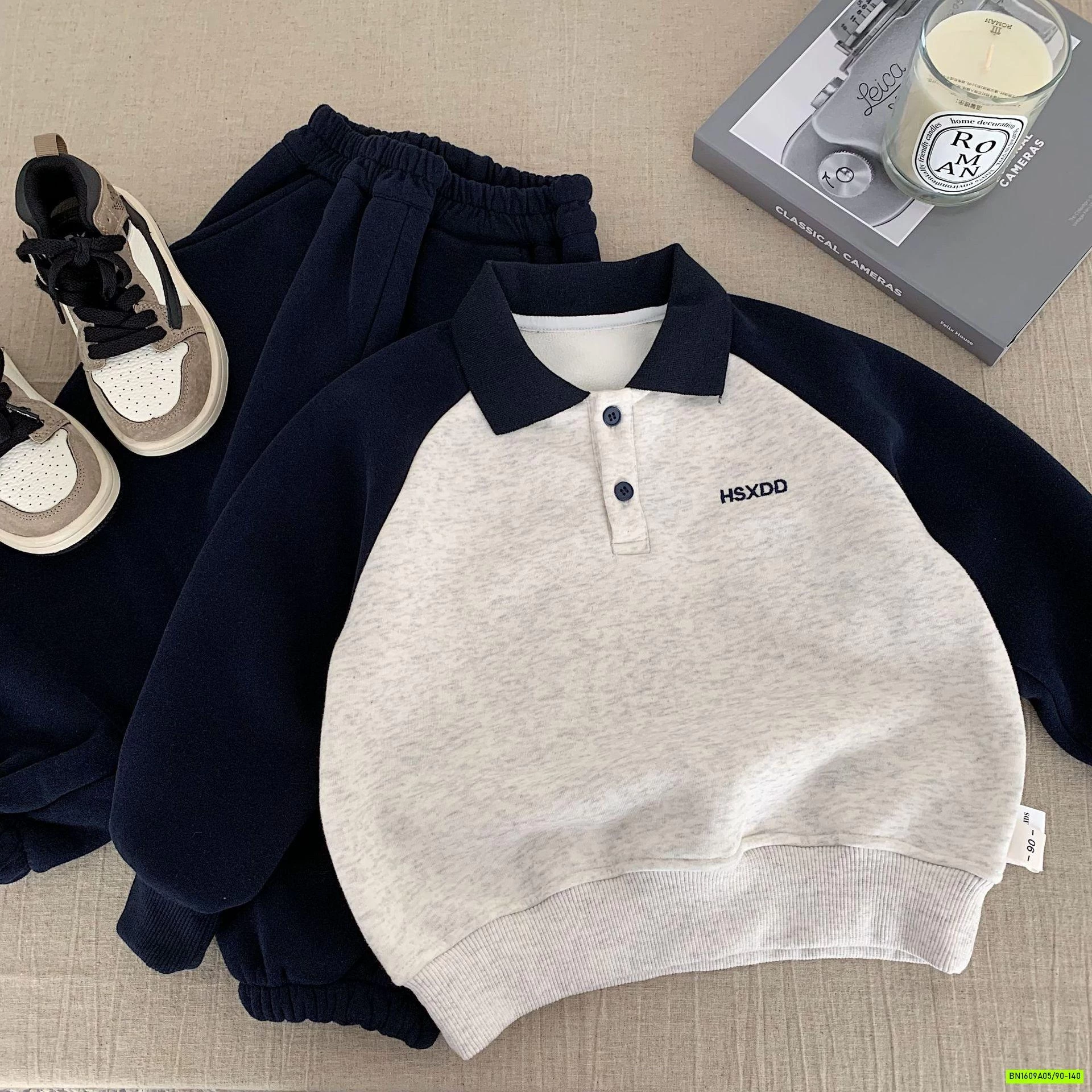 BỘ NỈ LÓT LÔNG CỪU PHỐI MÀU TAY