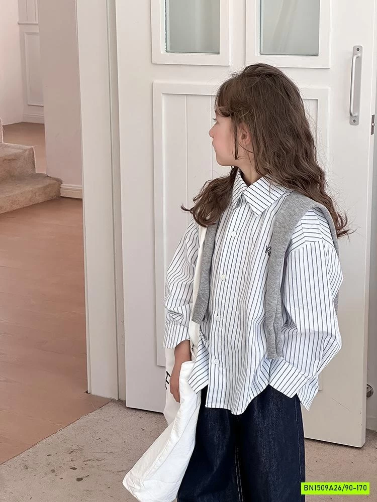 SƠ MI SỌC MIX JEANS SUÔNG AMBB