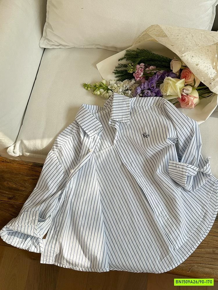 SƠ MI SỌC MIX JEANS SUÔNG AMBB