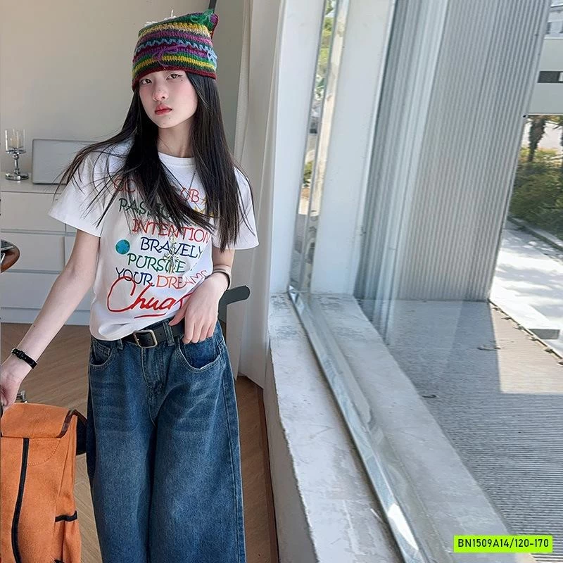 ÁO THUN CHỮ MIX JEANS LỠ SZ ĐẠI