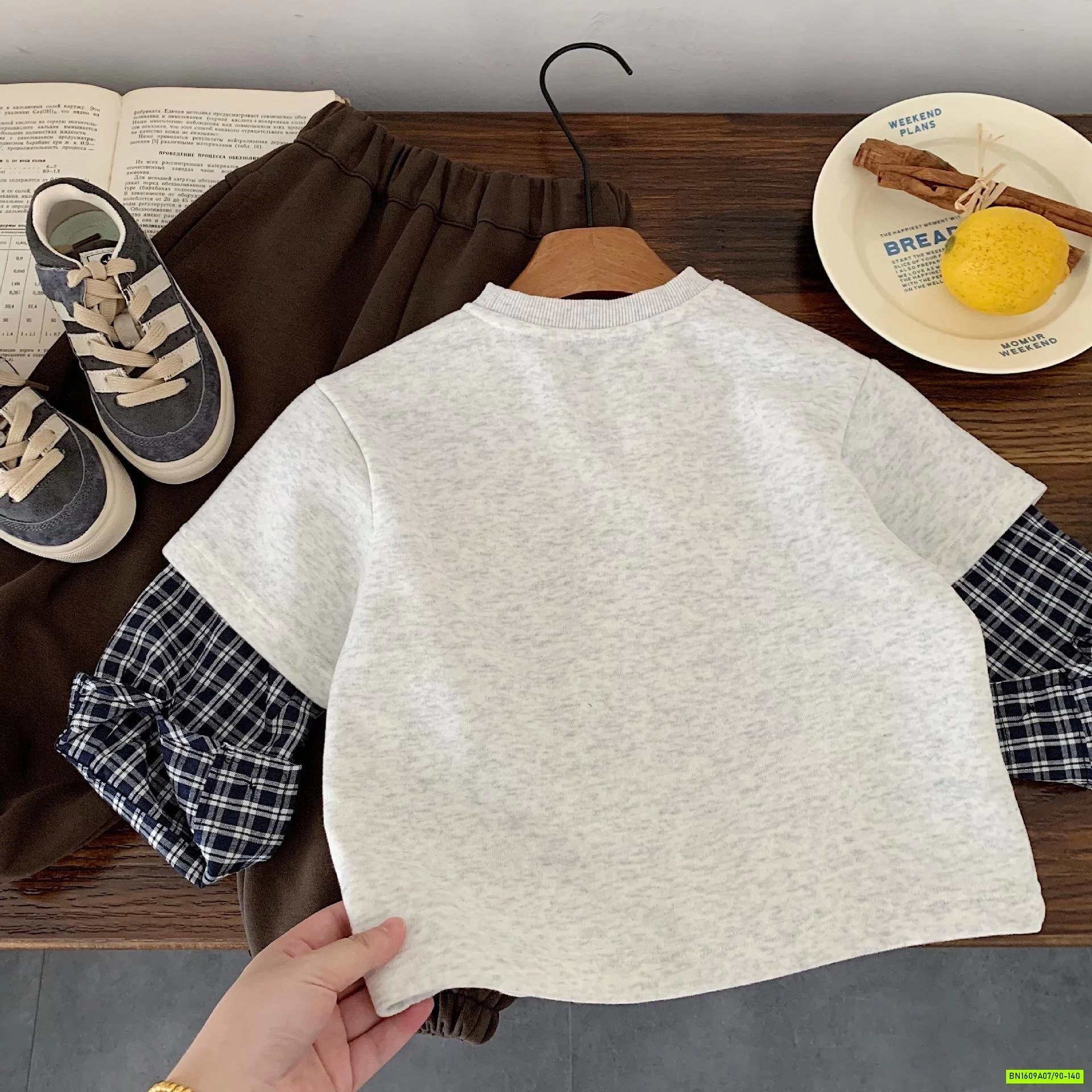 ÁO NỈ GIẢ 2 LỚP TAY CARO