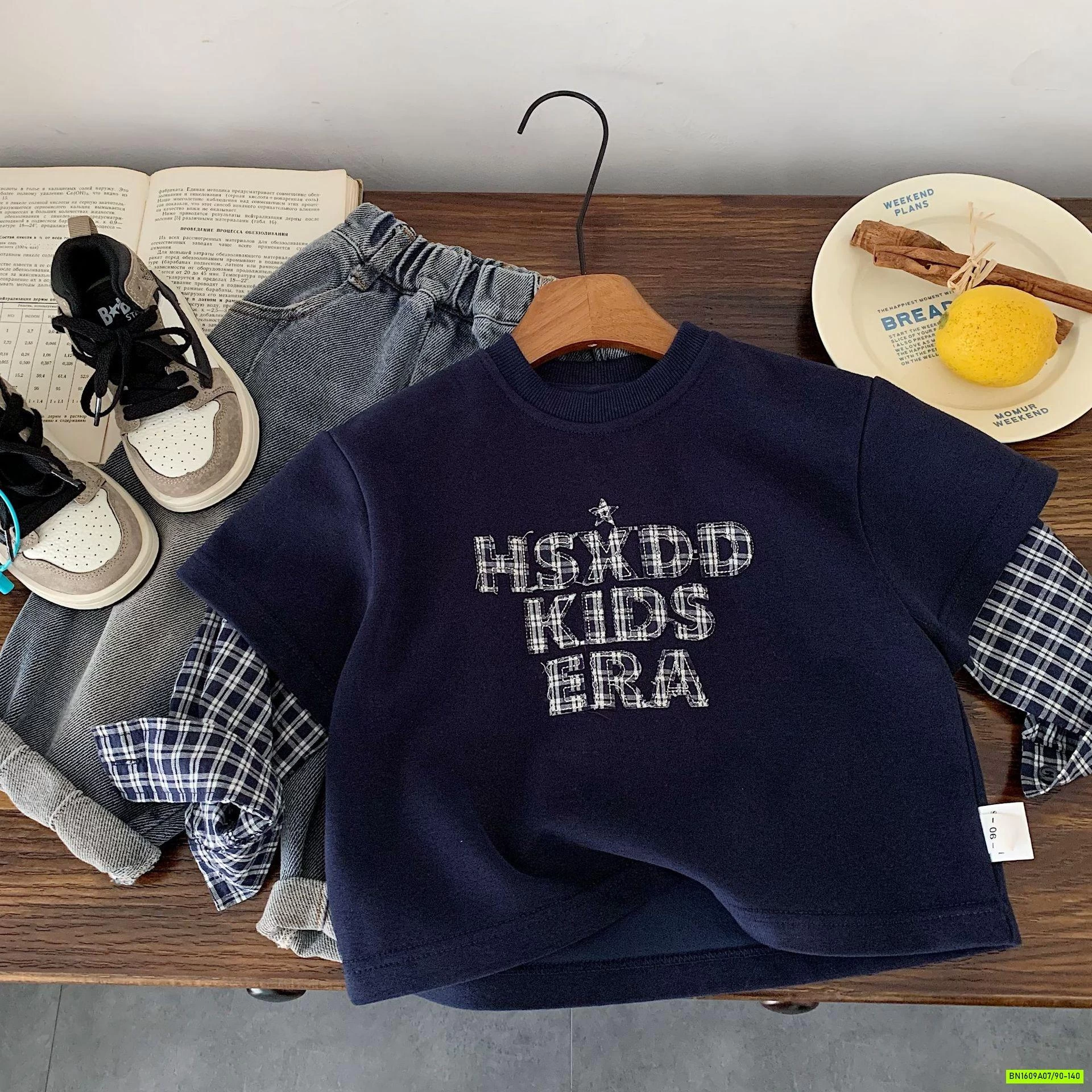 ÁO NỈ GIẢ 2 LỚP TAY CARO