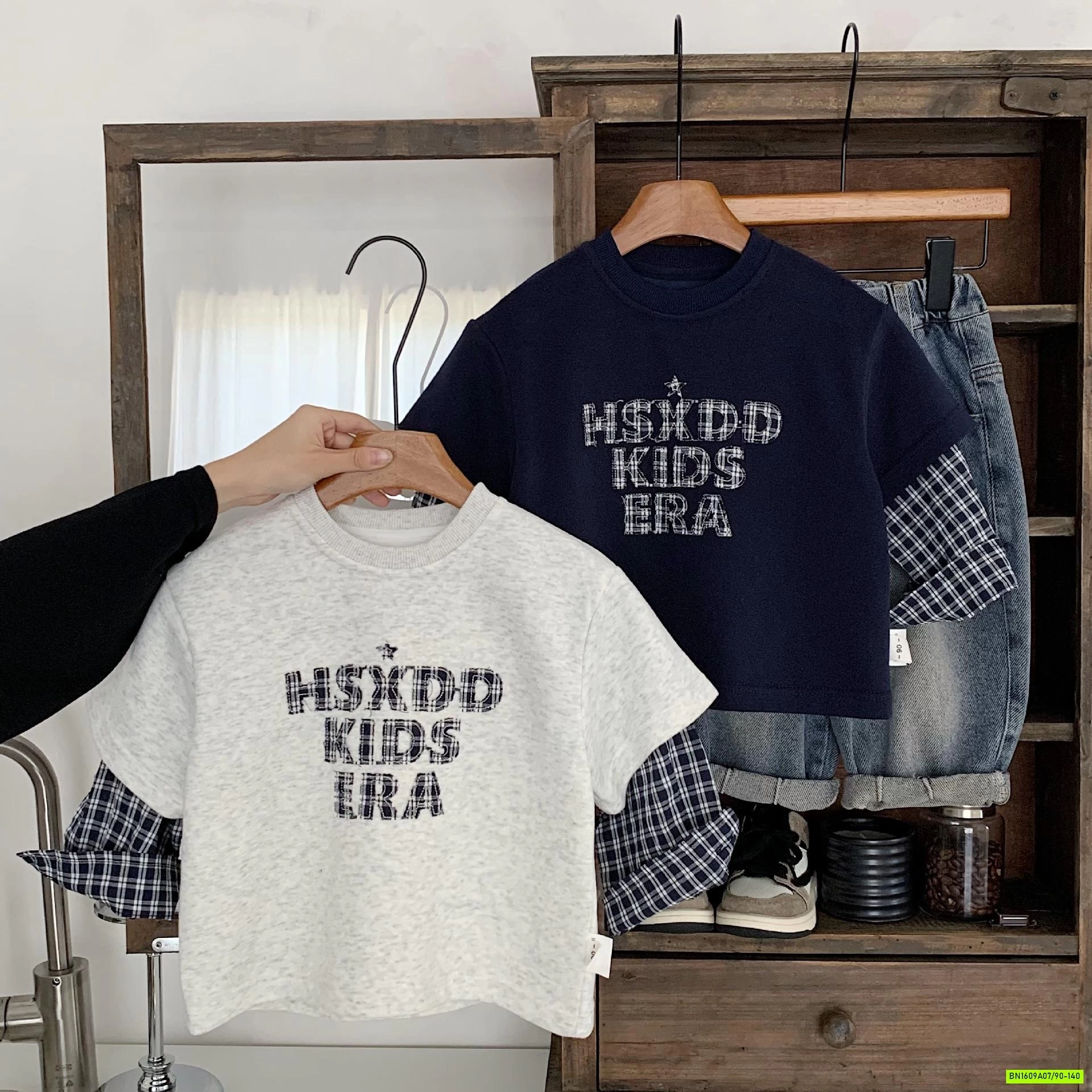 ÁO NỈ GIẢ 2 LỚP TAY CARO