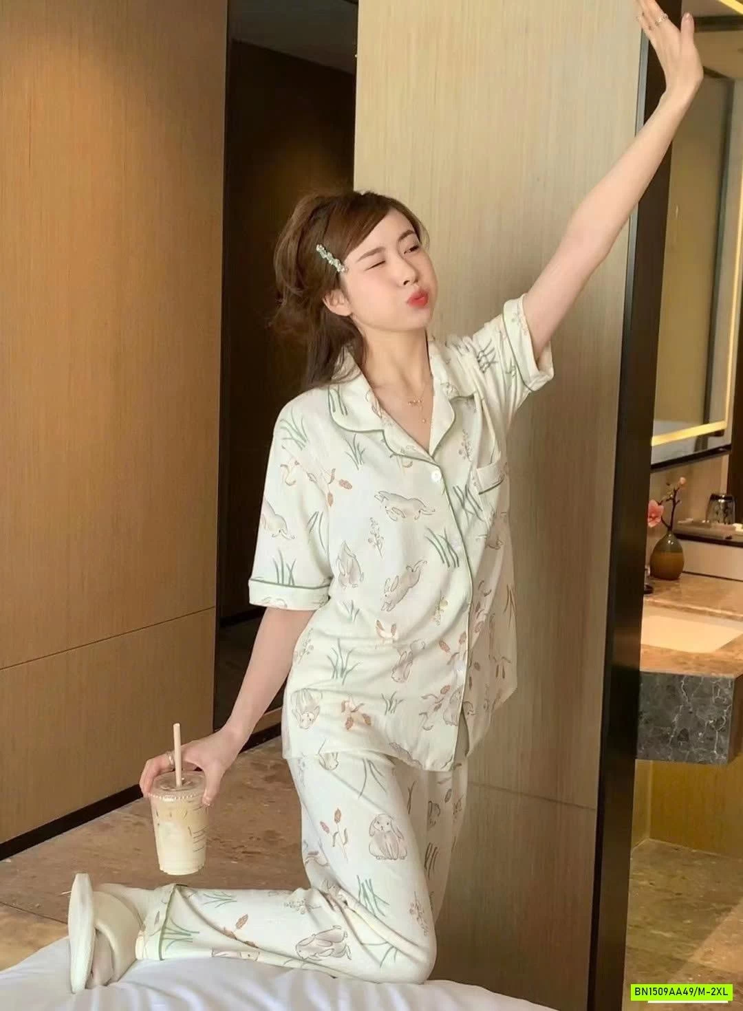 PIZAMA NGẮN TAY QUẦN DÀI