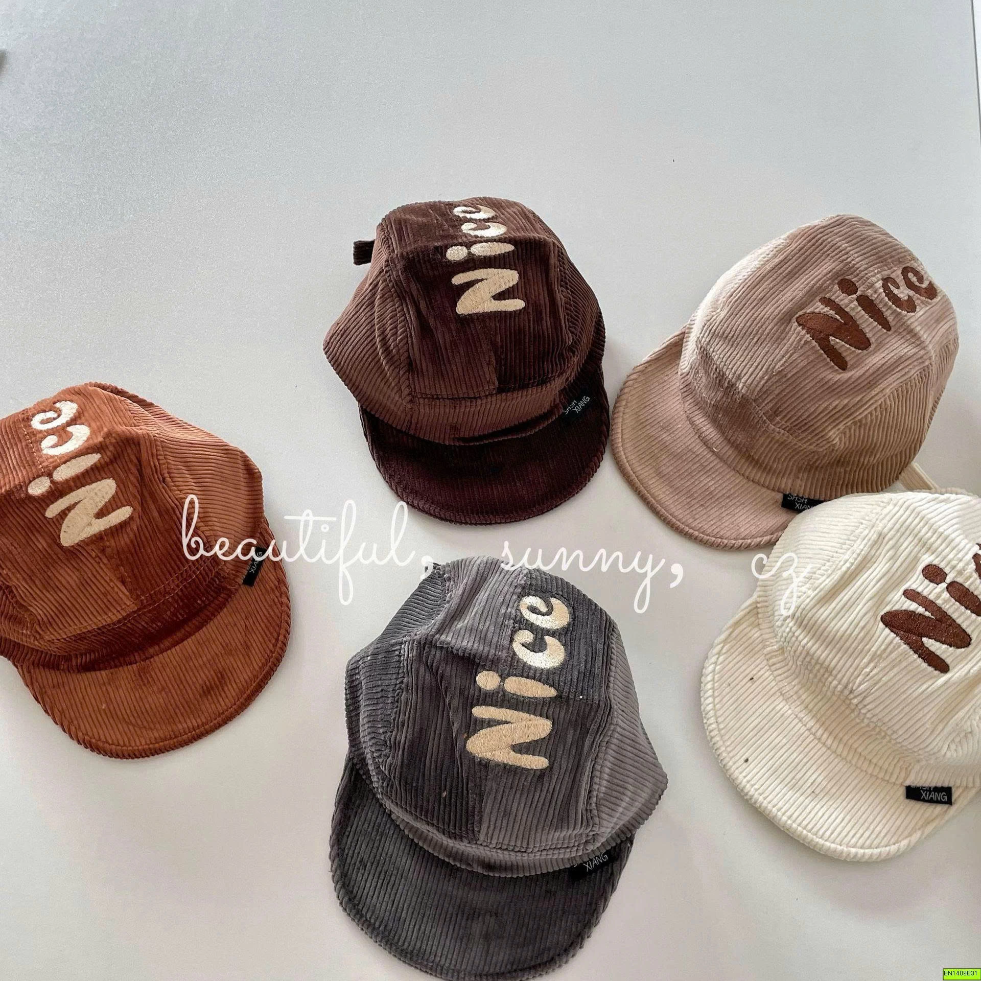 MŨ LƯỠI TRAI NHUNG CHỮ CHO BÉ