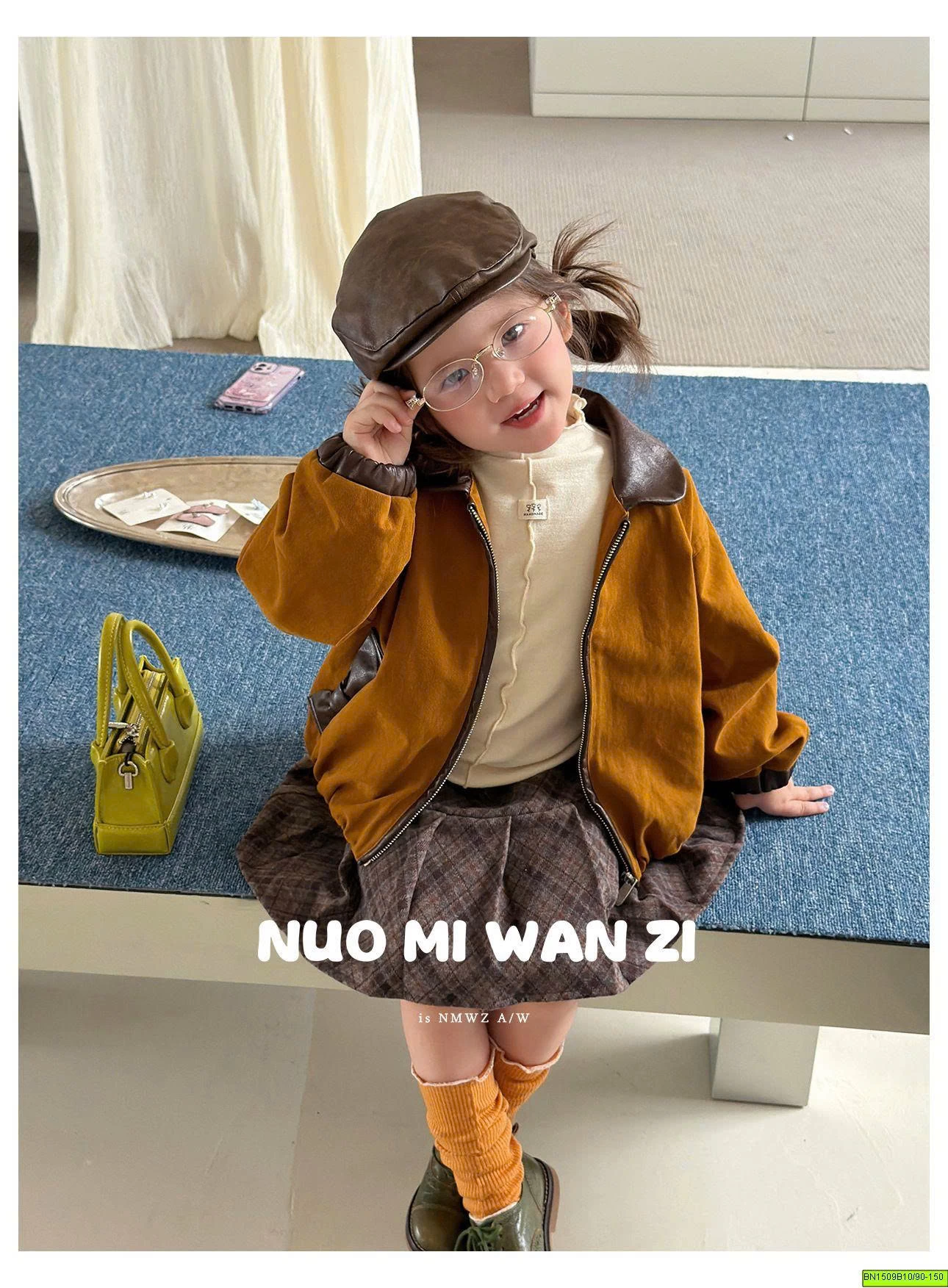CHÂN VÁY DẠ CARO XẾP LY