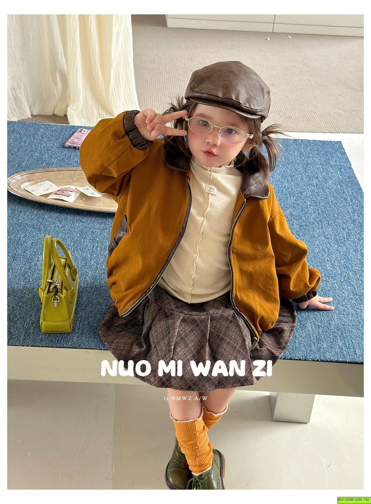 CHÂN VÁY DẠ CARO XẾP LY