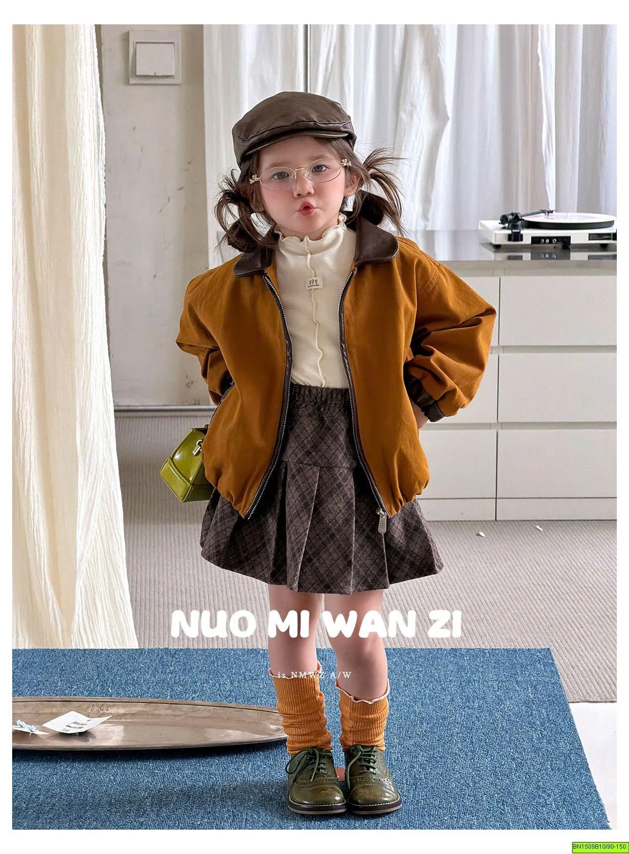 CHÂN VÁY DẠ CARO XẾP LY