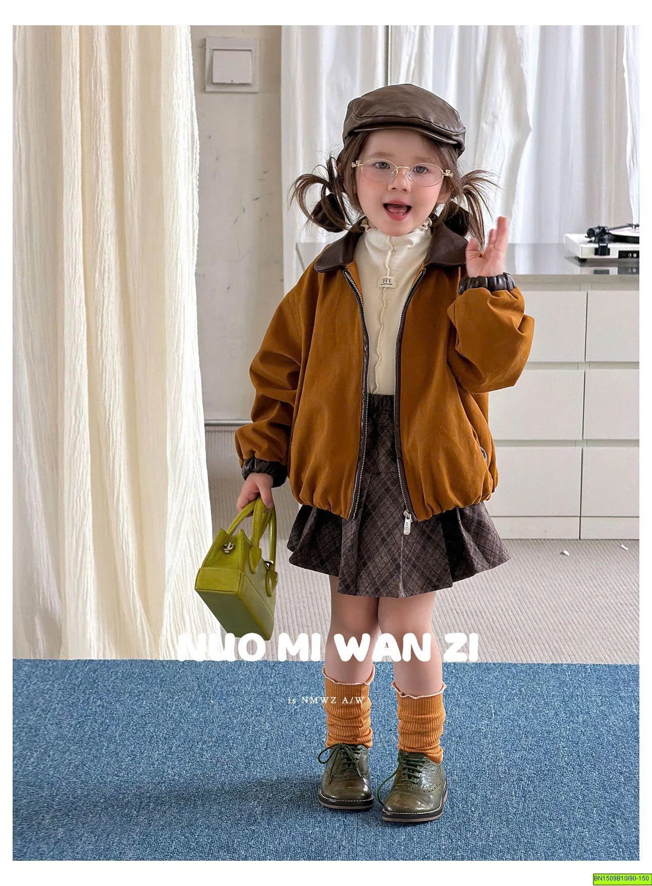 CHÂN VÁY DẠ CARO XẾP LY