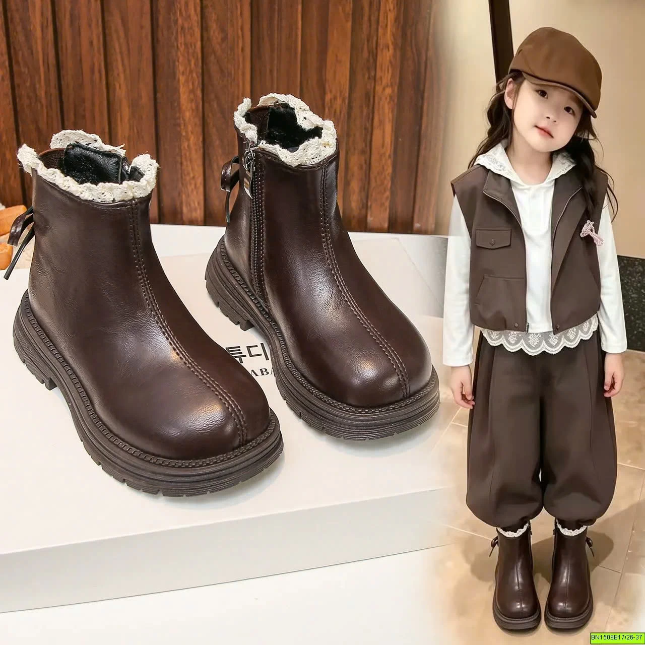 BOOT CAO CỔ VIỀN REN