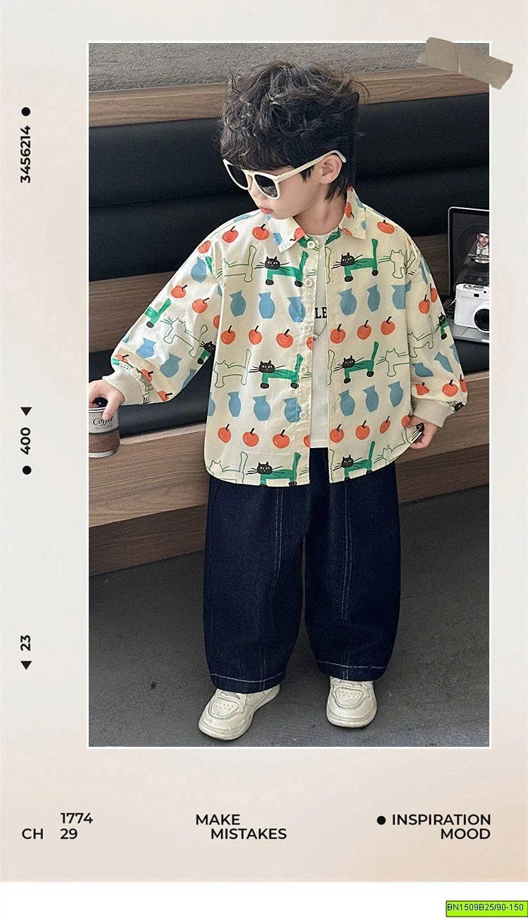 SƠ MI HỌA TIẾT MÈO