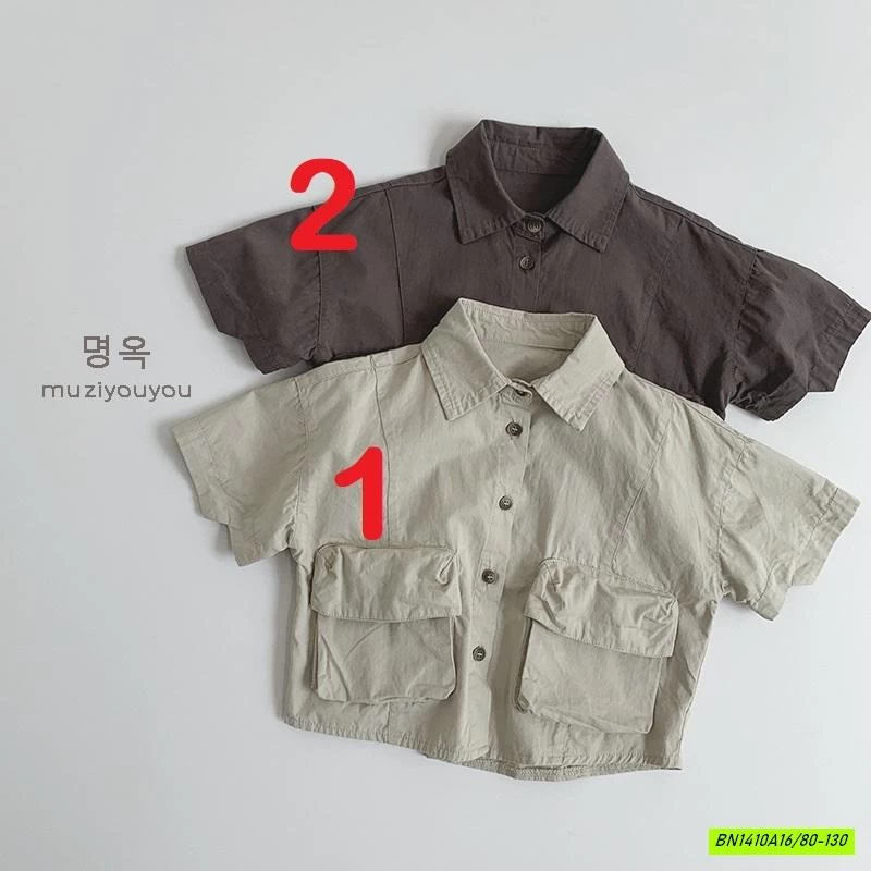 SƠ MI TÚI HỘP NGẮN TAY MUZIYOUYOU