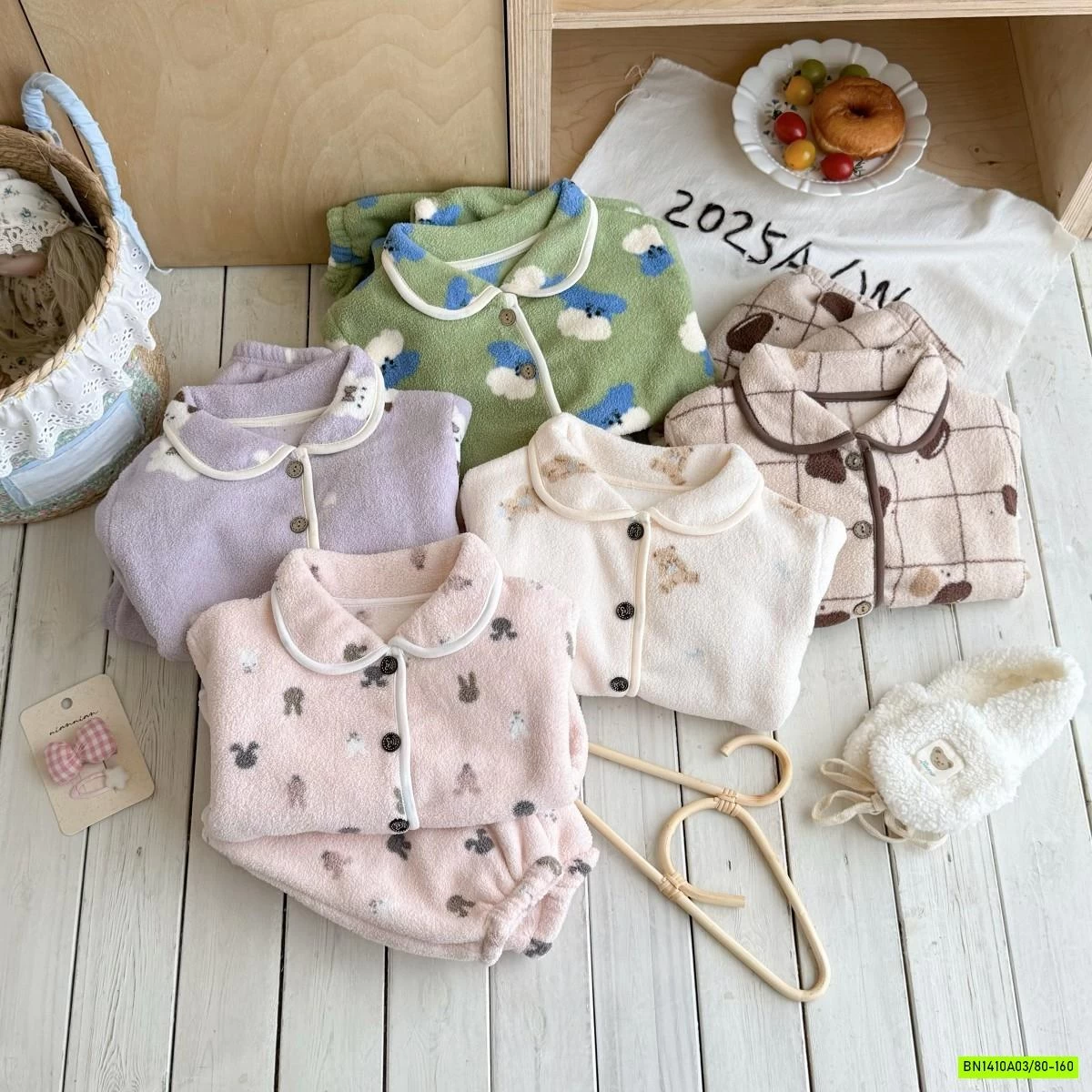 PIZAMA NỈ BÔNG HỌA TIẾT