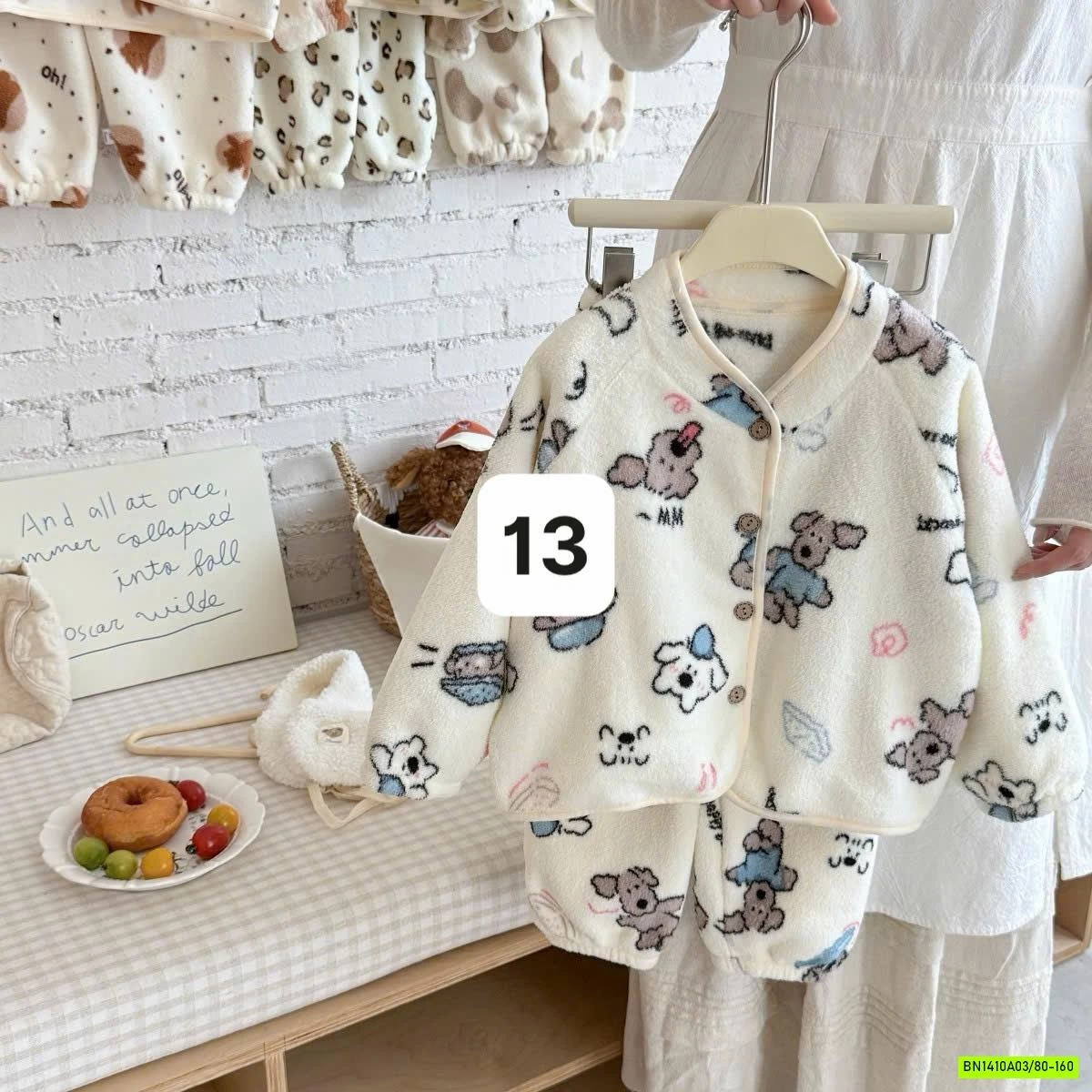 PIZAMA NỈ BÔNG HỌA TIẾT