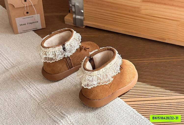 BOOT DA LỘN VIỀN REN LÓT NHUNG
