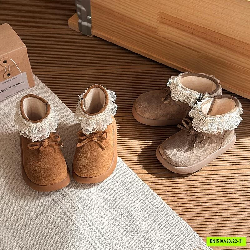 BOOT DA LỘN VIỀN REN LÓT NHUNG