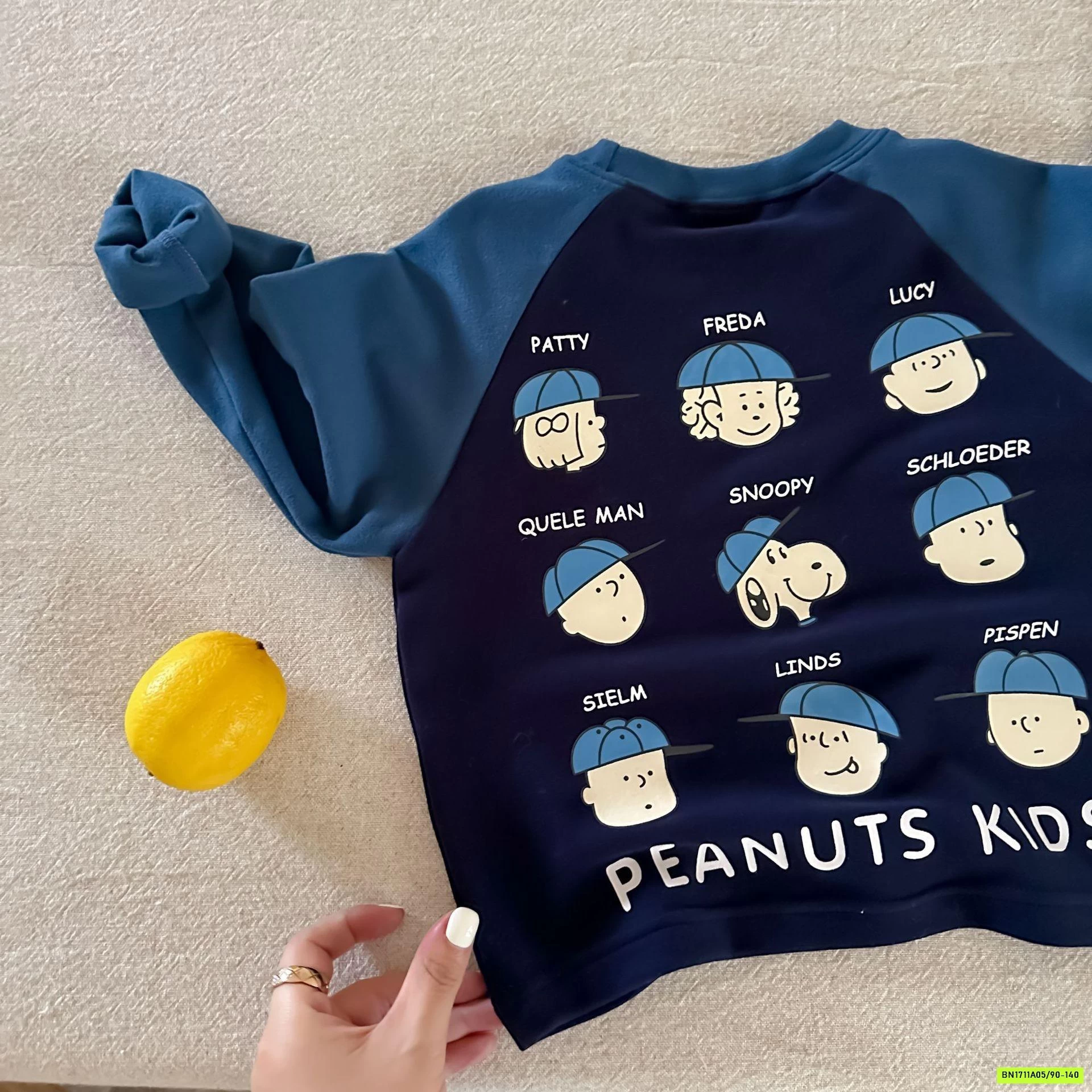 ÁO NỈ PHỐI MÀU TAY SNOOPY MMGGBABY