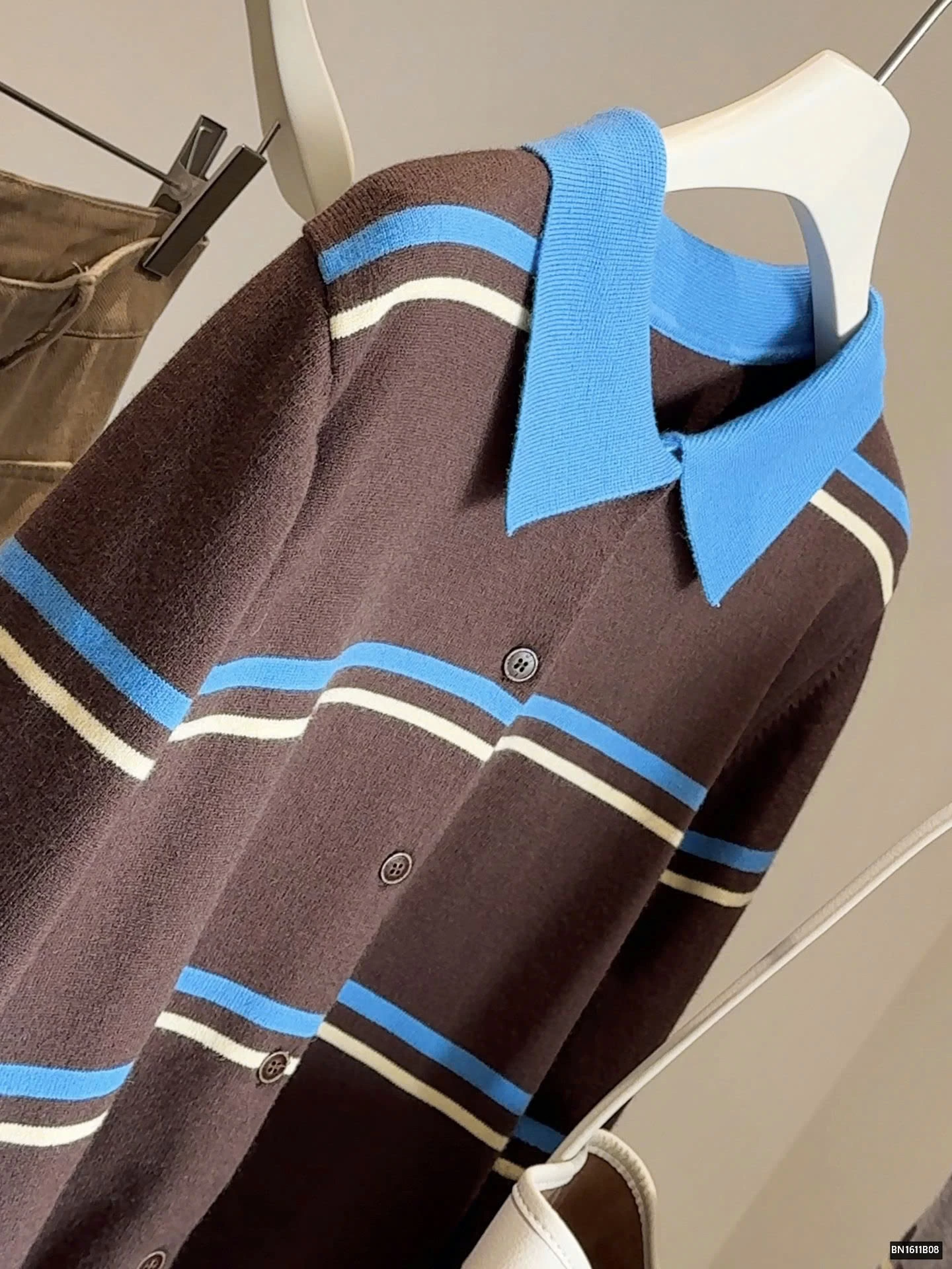 ÁO LEN KẺ CỔ POLO ANNA