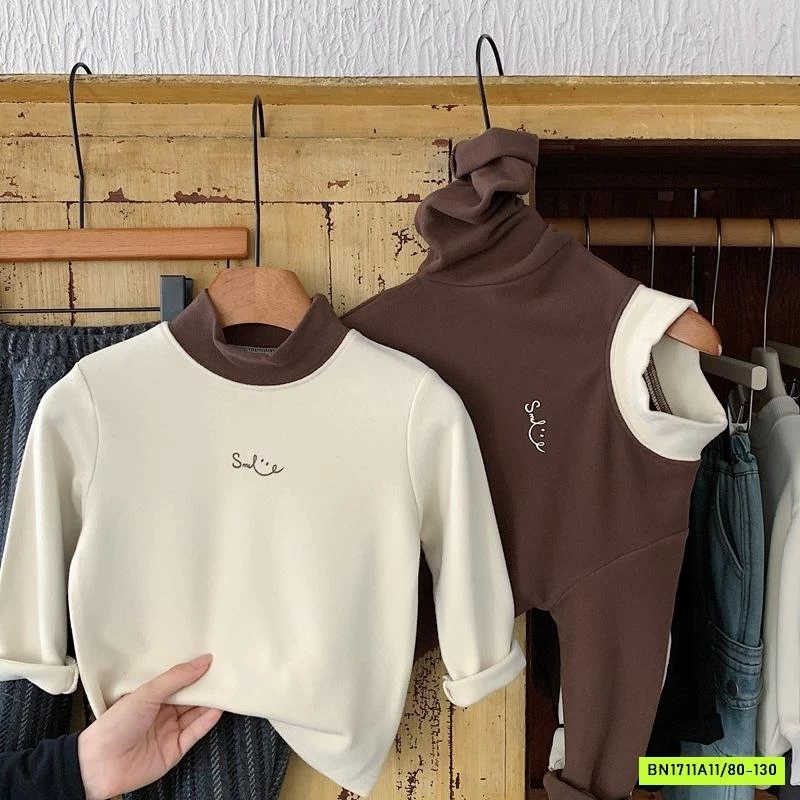 ÁO NỈ GIỮ NHIỆT PHỐI MÀU CỔ