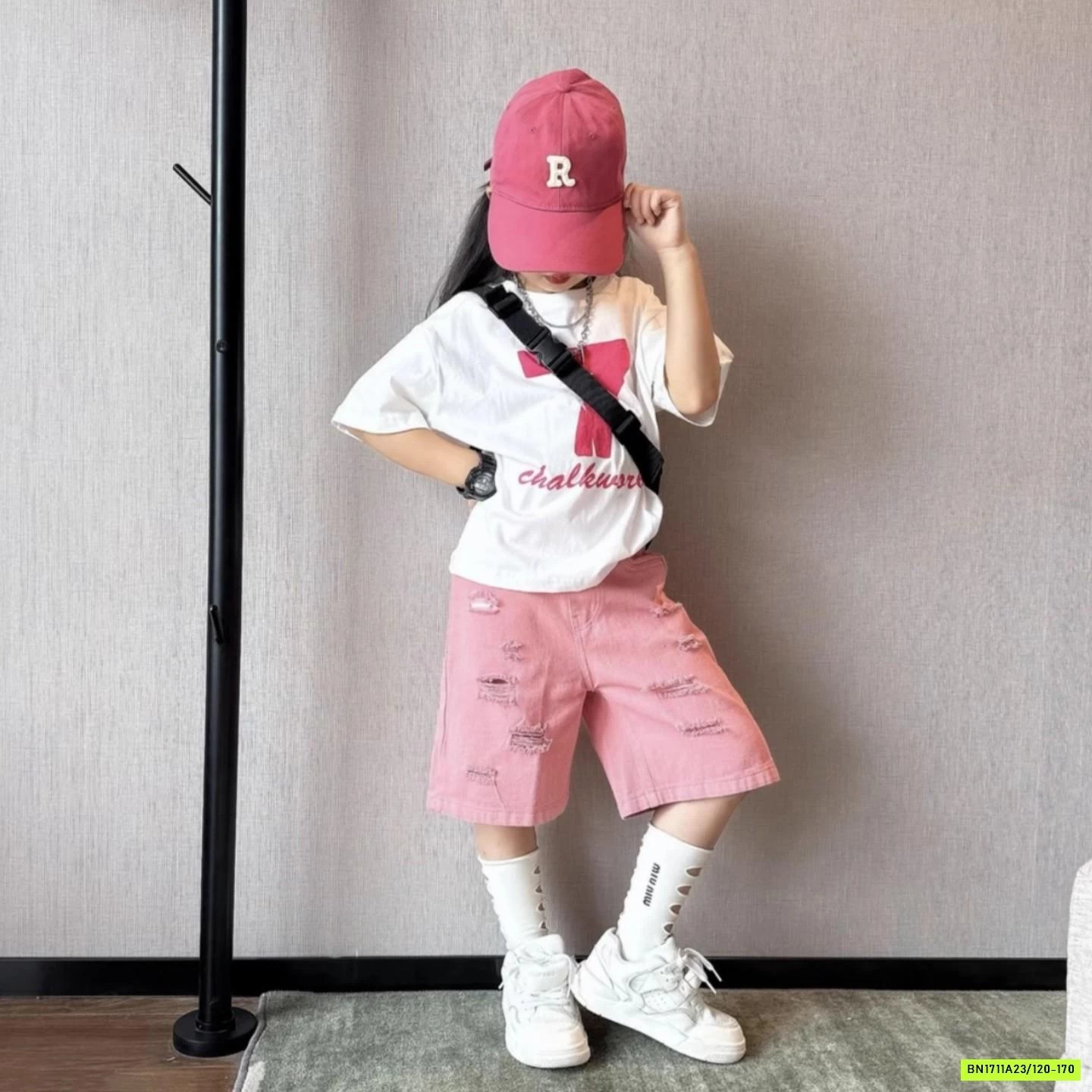 ÁO THUN SỐ 07 MIX SHORT HỒNG