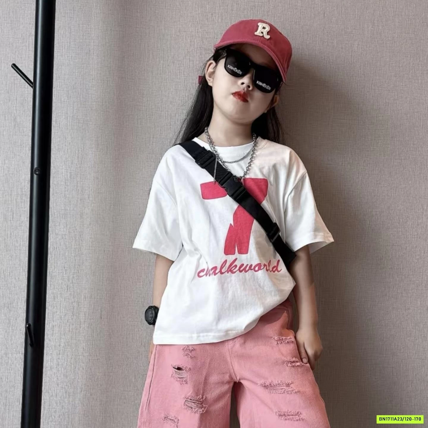 ÁO THUN SỐ 07 MIX SHORT HỒNG