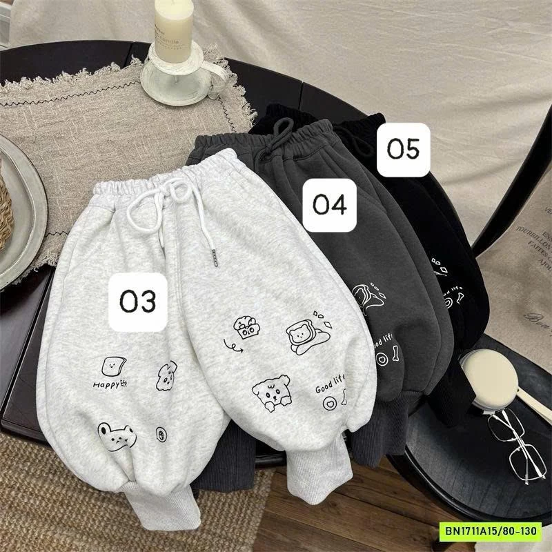 QUẦN NỈ BOM BO GẤU CÚN LÓT LÔNG CỪU