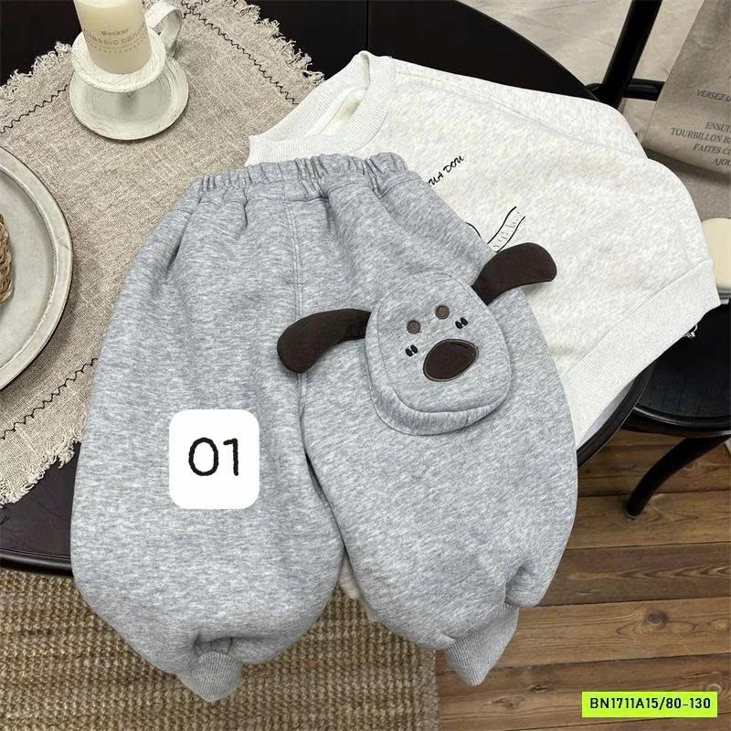 QUẦN NỈ BOM BO GẤU CÚN LÓT LÔNG CỪU