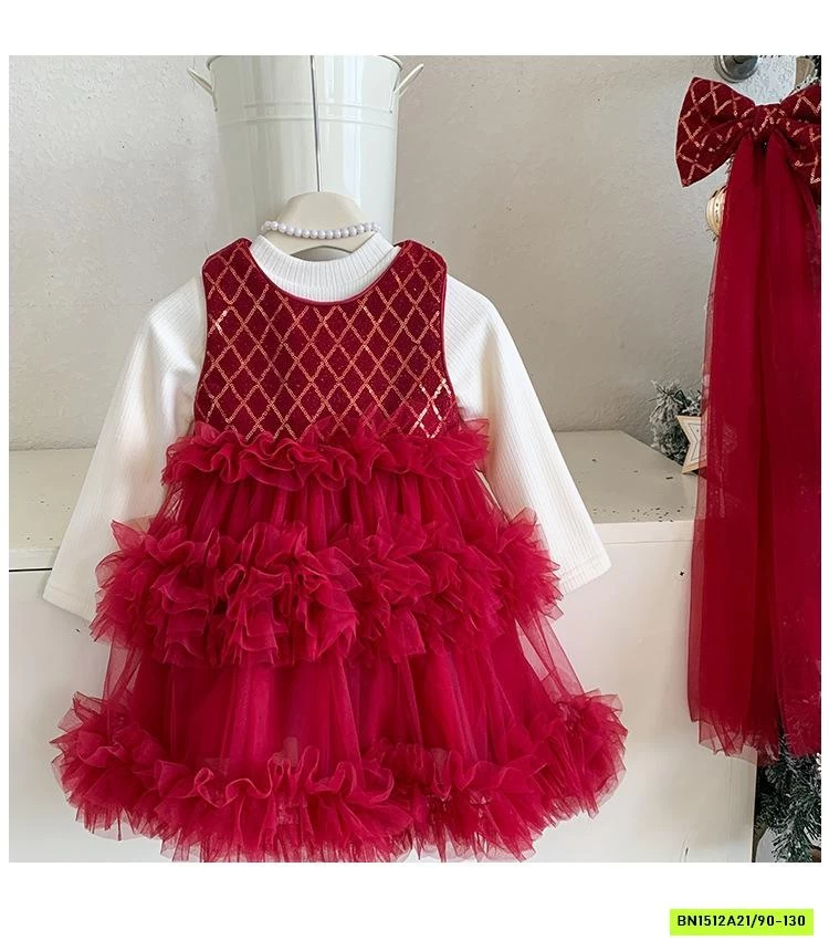 SÉT VÁY ĐỎ ÁO LEN LÓT NHUNG BLUETOWN