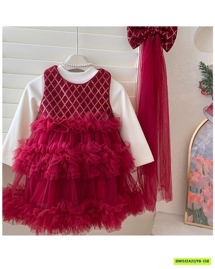 SÉT VÁY ĐỎ ÁO LEN LÓT NHUNG BLUETOWN