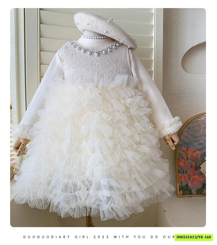 ĐẦM DẠ TUTU CỔ ĐÍNH NGỌC BLUETOWN