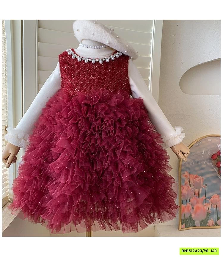 ĐẦM DẠ TUTU CỔ ĐÍNH NGỌC BLUETOWN