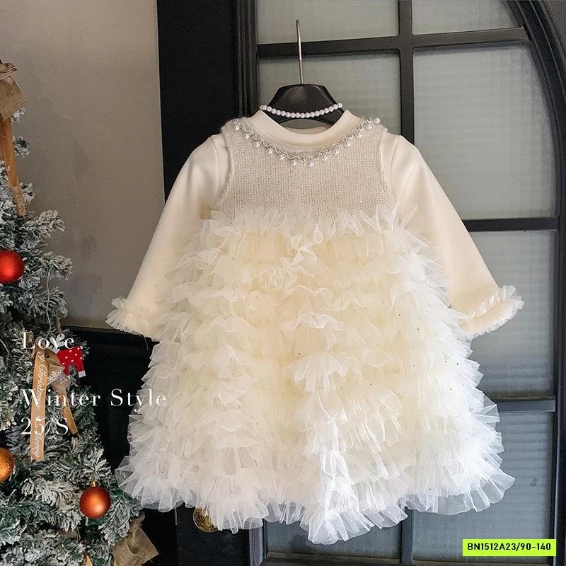 ĐẦM DẠ TUTU CỔ ĐÍNH NGỌC BLUETOWN